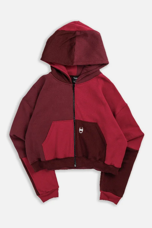 Rework Champion Crop Zip Hoodie - L