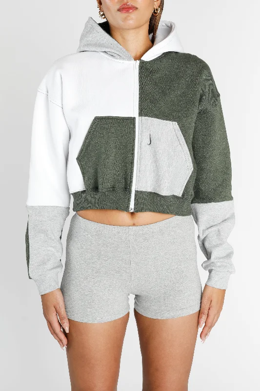 Rework Nike Crop Zip Hoodie - S