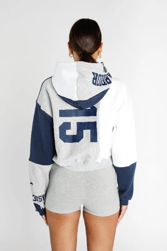 Rework Warriors Basketball Crop Zip Hoodie - M