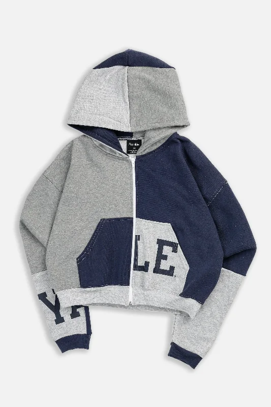 Rework Yale Crop Zip Hoodie - XS