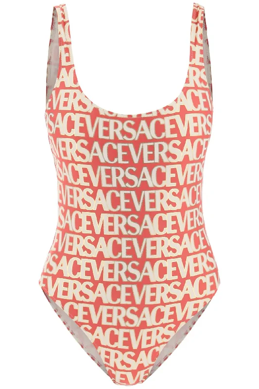 versace allover one-piece swimwear 1001408 1A08162 FUXIA IVORY