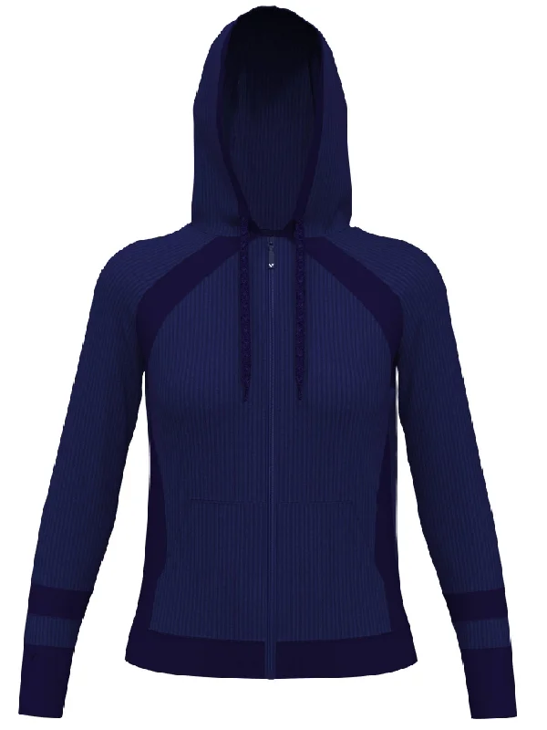 Womens Full-Zip Texture Hoodie Sweater