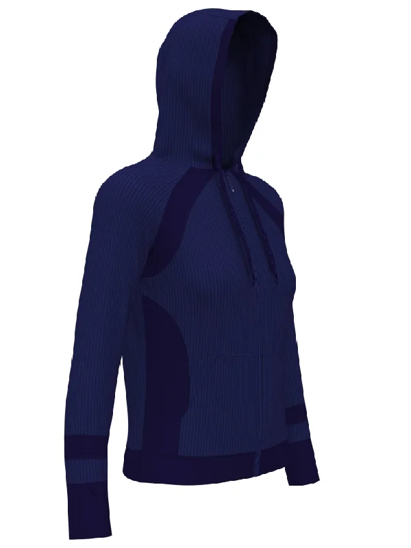 Womens Full-Zip Texture Hoodie Sweater