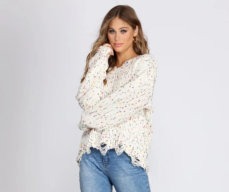 Cozy Cute Confetti Knit Sweater