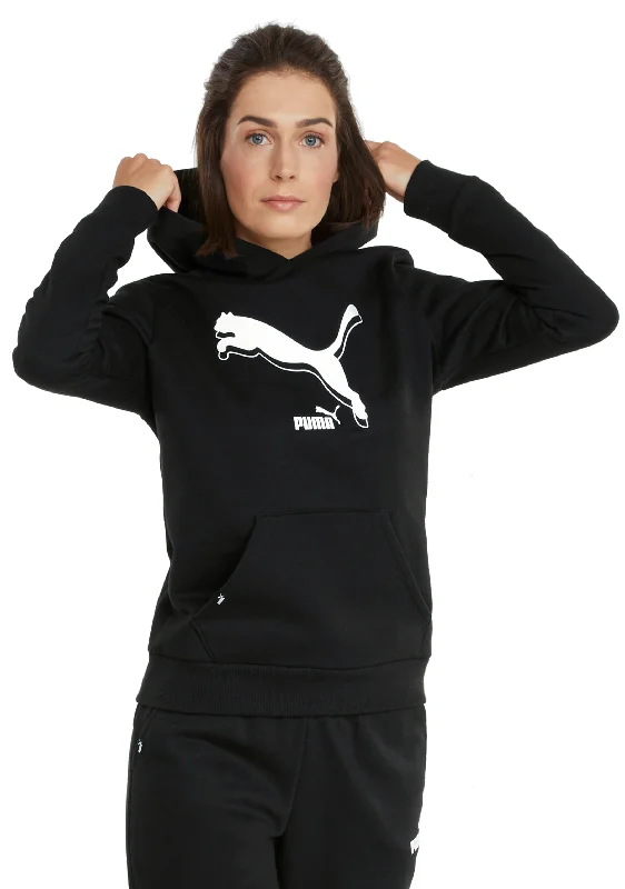 Puma Womens Power Logo Hoodie Black <br> 589541 01