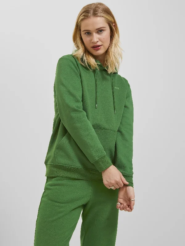 JJXX ladies Abbie Overhead Relaxed Fit Hooded Sweatshirt-GREEN