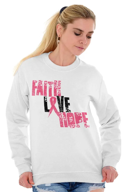 Pink Faith Love Hope Crewneck Sweatshirt