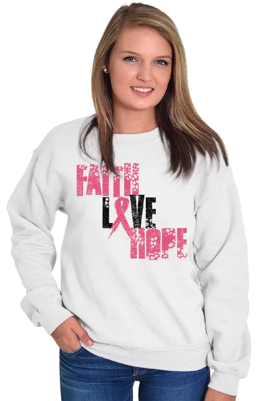 Pink Faith Love Hope Crewneck Sweatshirt