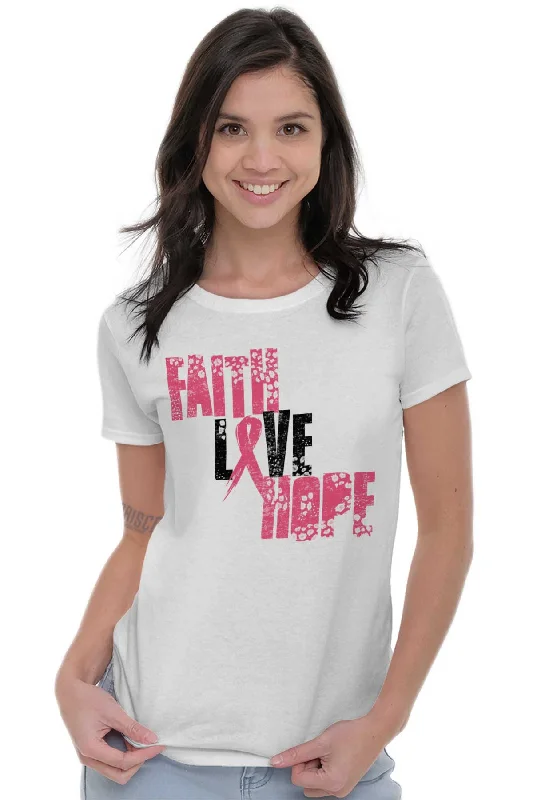 Pink Faith Love Hope Ladies T Shirt