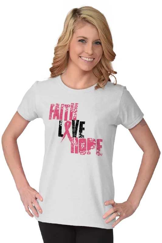 Pink Faith Love Hope Ladies T Shirt