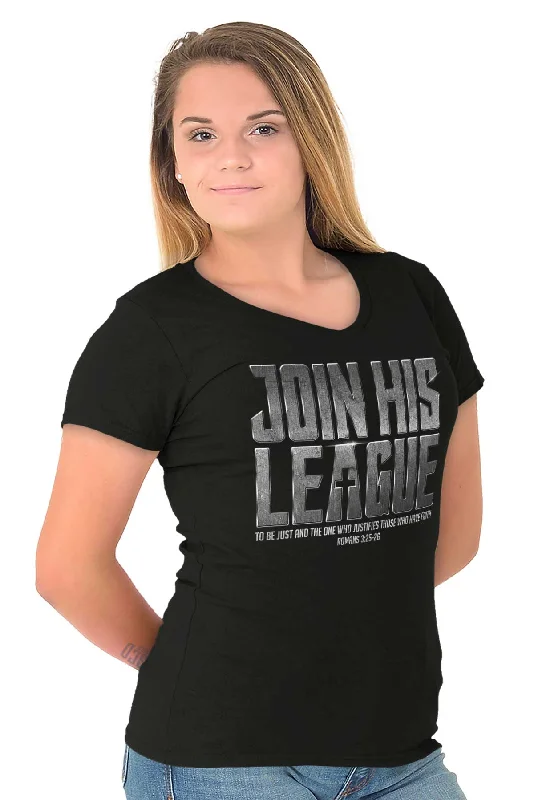 Join His League Junior Fit V-Neck T-Shirt