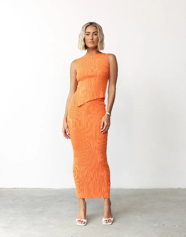 Kienna Maxi Skirt (Orange)