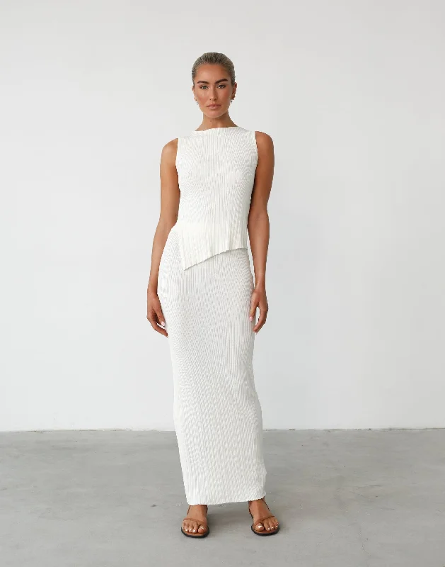 Kienna Maxi Skirt (White)