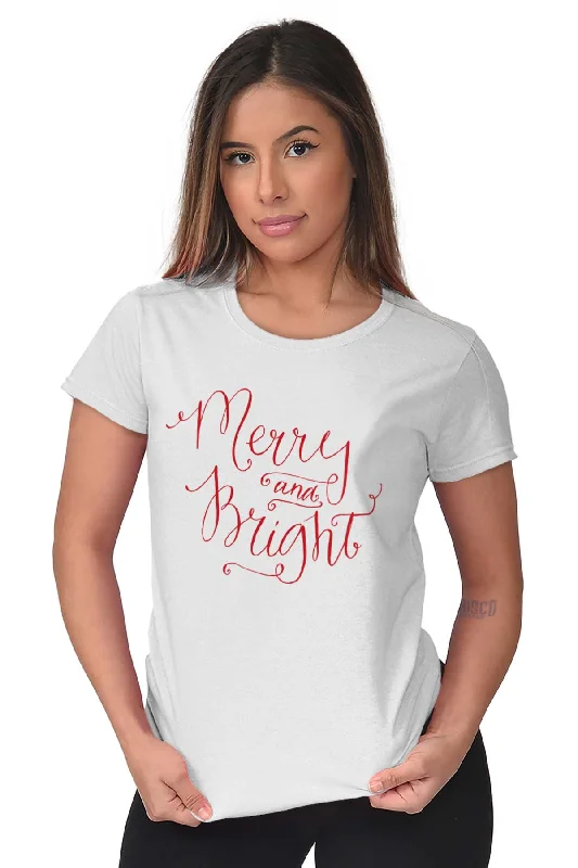 Merry & Bright Ladies T Shirt