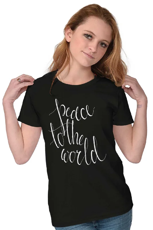 Peace To The World Ladies T Shirt