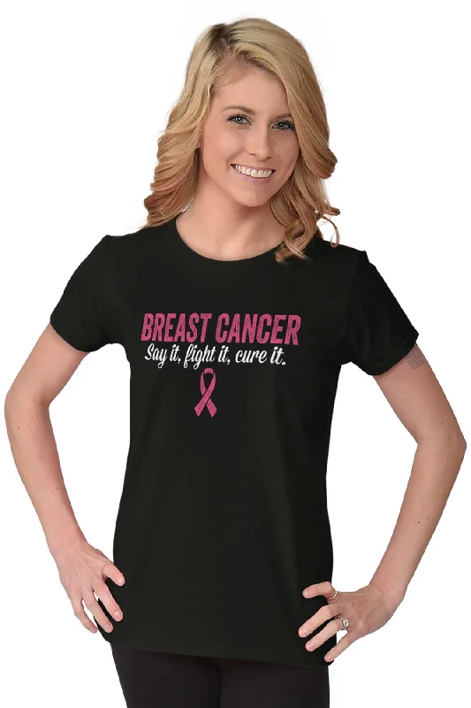 Fight Cure Breast Cancer Ladies T Shirt