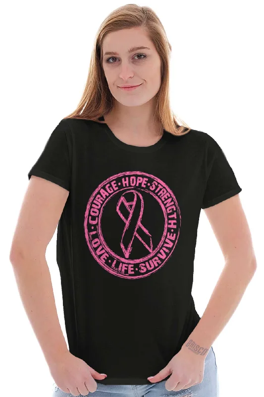 Courage Life Survive Ladies T Shirt