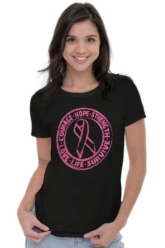 Courage Life Survive Ladies T Shirt