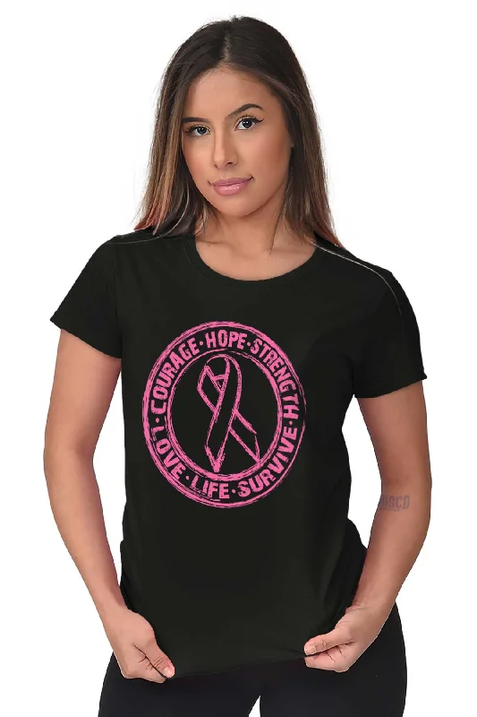 Courage Life Survive Ladies T Shirt