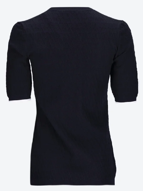 Crewneck short sleeve sweater