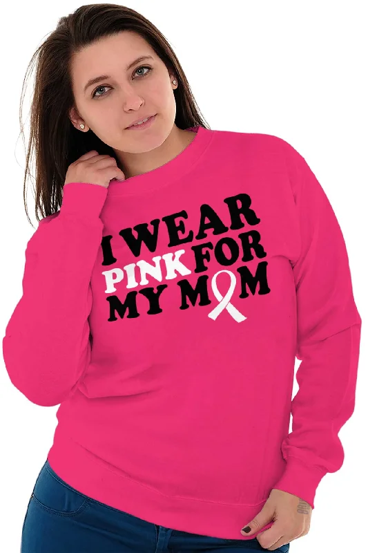 Wear Pink For My Mom Crewneck Sweatshirt