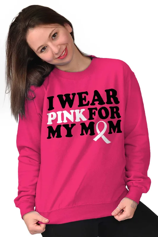 Wear Pink For My Mom Crewneck Sweatshirt