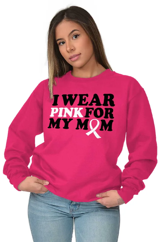 Wear Pink For My Mom Crewneck Sweatshirt