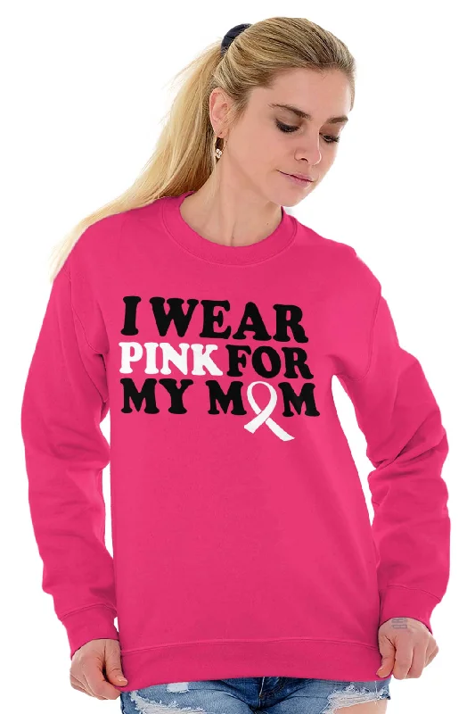 Wear Pink For My Mom Crewneck Sweatshirt