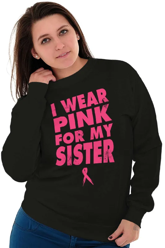 Wear Pink For My Sister Crewneck Sweatshirt