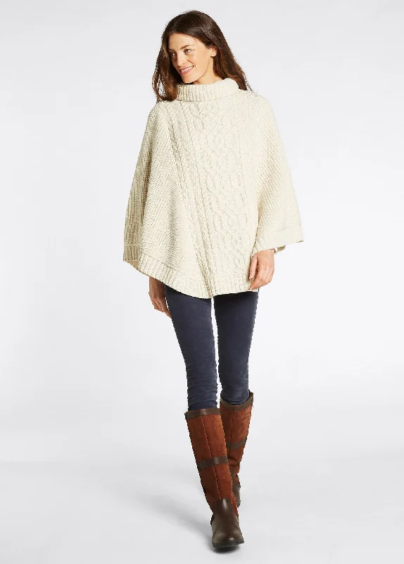 Kilronan Women’s Merino Poncho - Cream