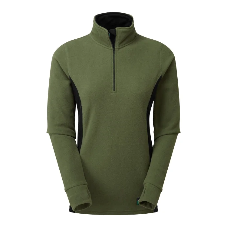 Ridgeline Ladies Alpine Long Sleeve Fleece - Field Olive/Black