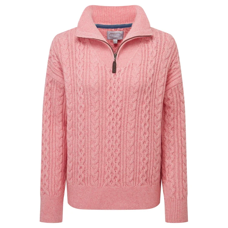 Schoffel Ladies Settle 1/4 Zip Sweater - Dusky Pink