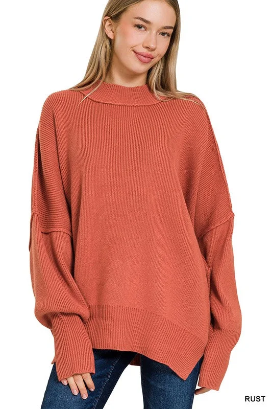 Cozy Mornings Side Sit Oversize Sweater