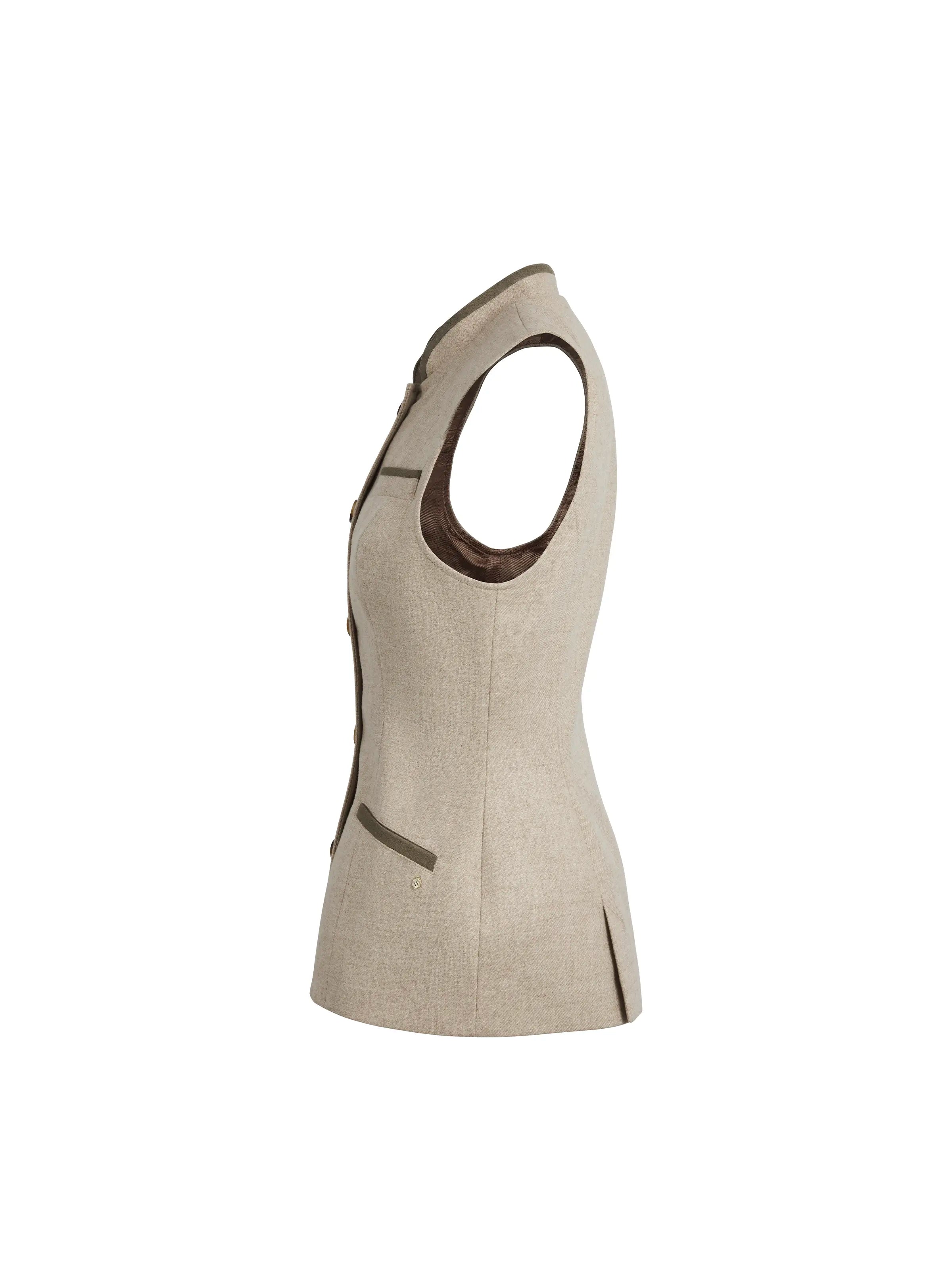 Madeline Gilet - Oatmeal Wool