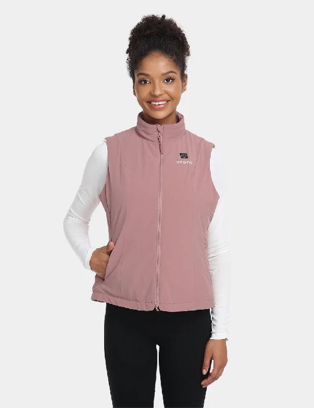 Women's Heated Sports Vest - Dusty Rose / Black