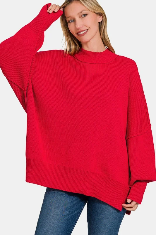 Cozy Mornings Side Sit Oversize Sweater