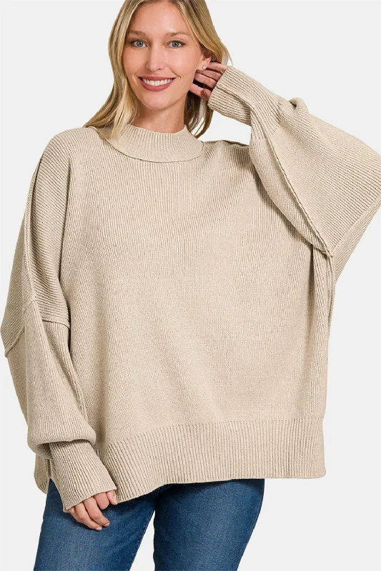 Cozy Mornings Side Sit Oversize Sweater