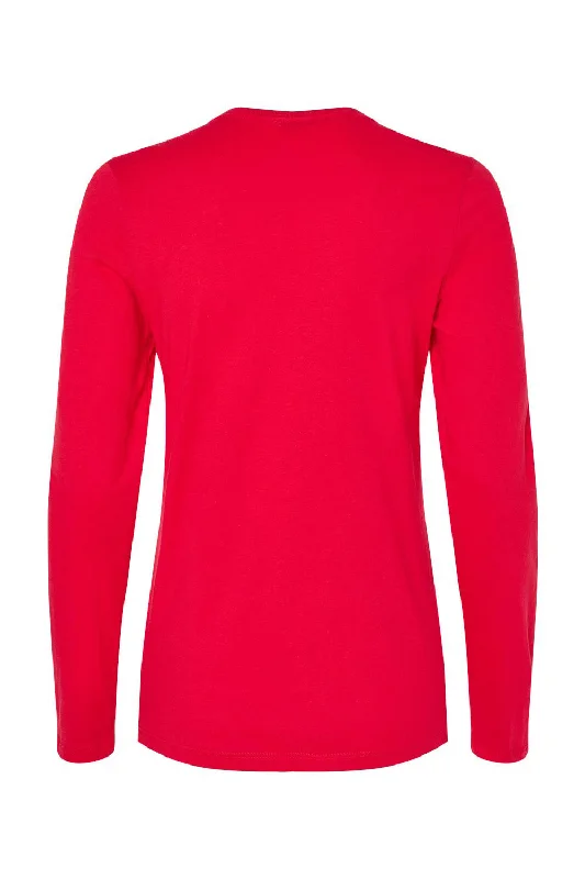 Bella + Canvas Womens Jersey Long Sleeve Crewneck T-Shirt - Red