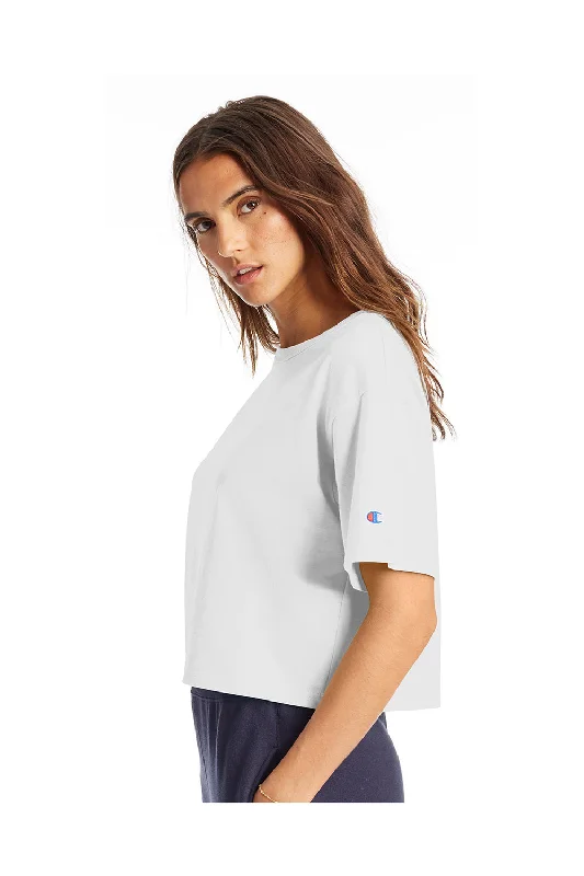 Champion Womens Heritage Cropped Short Sleeve Crewneck T-Shirt - White