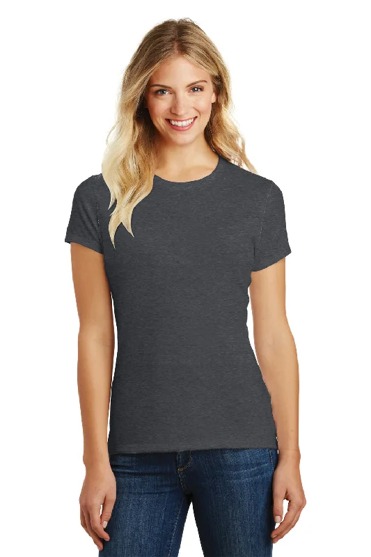 District Womens Perfect Blend Short Sleeve Crewneck T-Shirt - Heather Charcoal Grey