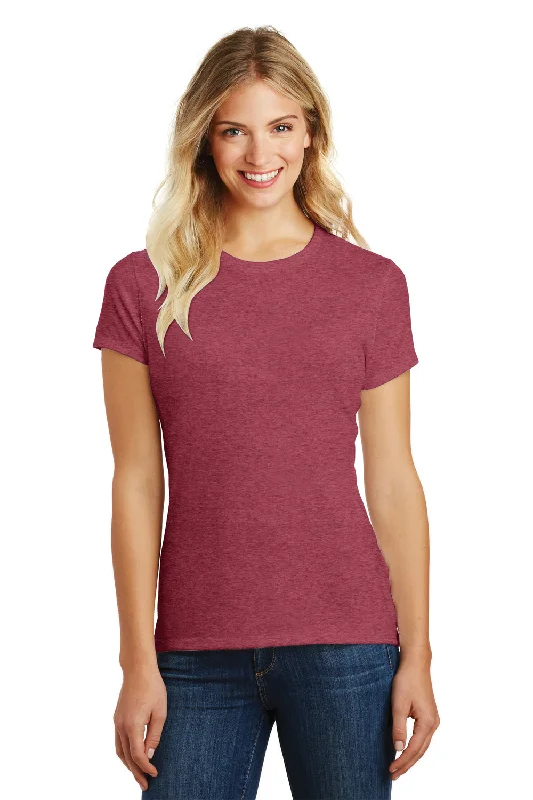 District Womens Perfect Blend Short Sleeve Crewneck T-Shirt - Heather Red