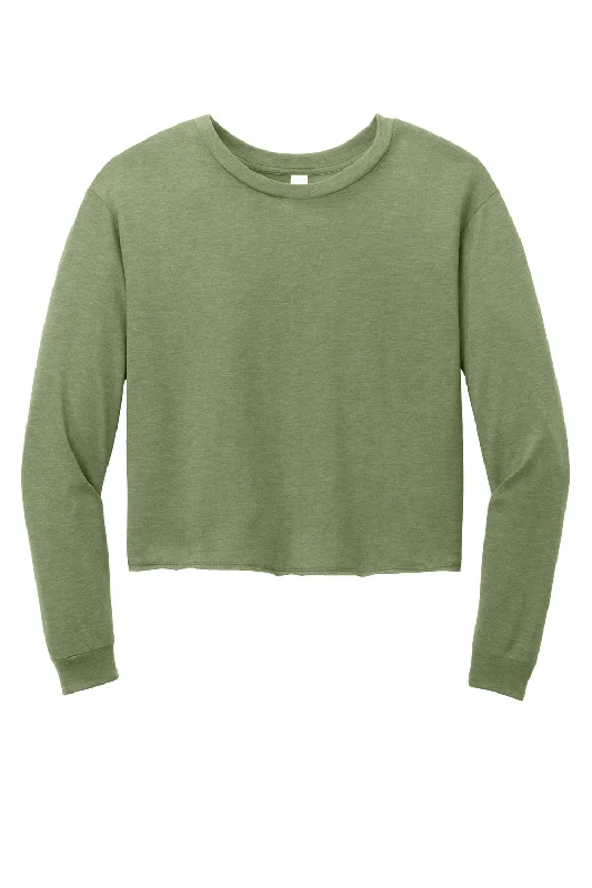 District Womens Perfect Tri Midi Long Sleeve Crewneck T-Shirt - Military Green Frost