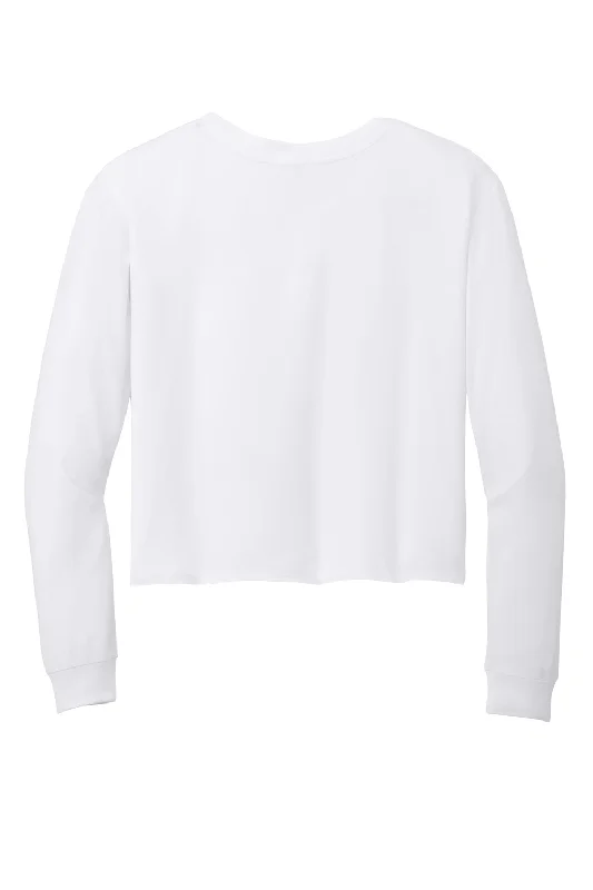 District Womens Perfect Tri Midi Long Sleeve Crewneck T-Shirt - White