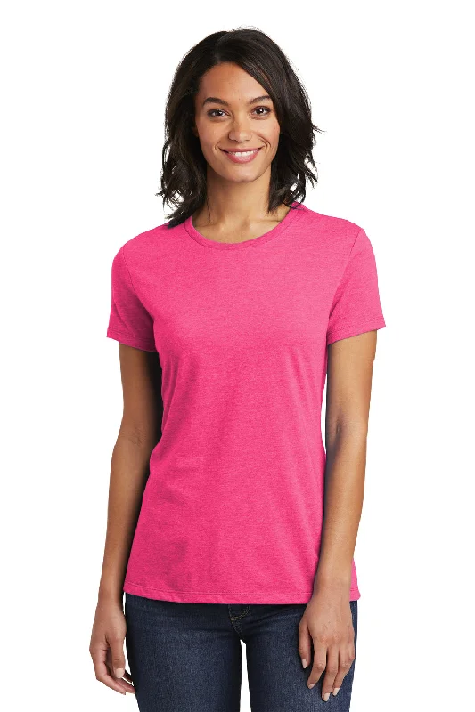 District Womens Very Important Short Sleeve Crewneck T-Shirt - Fuchsia Pink Frost - Closeout