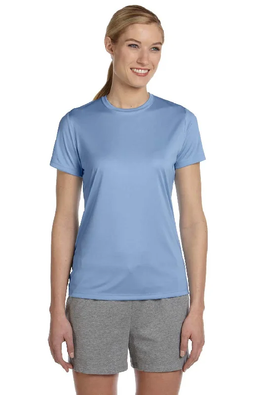 Hanes Womens Cool DRI FreshIQ Moisture Wicking Short Sleeve Crewneck T-Shirt - Light Blue