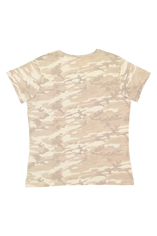 LAT Womens Fine Jersey Short Sleeve Crewneck T-Shirt - Natural Camo