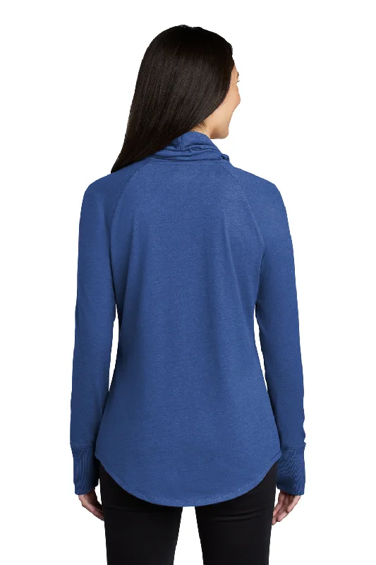 New Era Womens Long Sleeve Cowl Neck T-Shirt - Heather Royal Blue