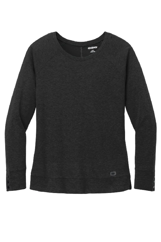 Ogio Womens Command Long Sleeve Scoop Neck T-Shirt - Blacktop