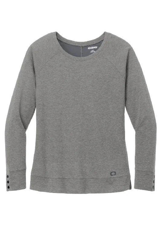 Ogio Womens Command Long Sleeve Scoop Neck T-Shirt - Gear Grey