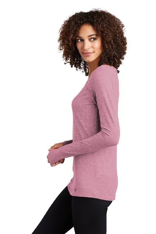 Ogio Womens Endurance Force Moisture Wicking Long Sleeve Crewneck T-Shirt - Heather Lilac Pink